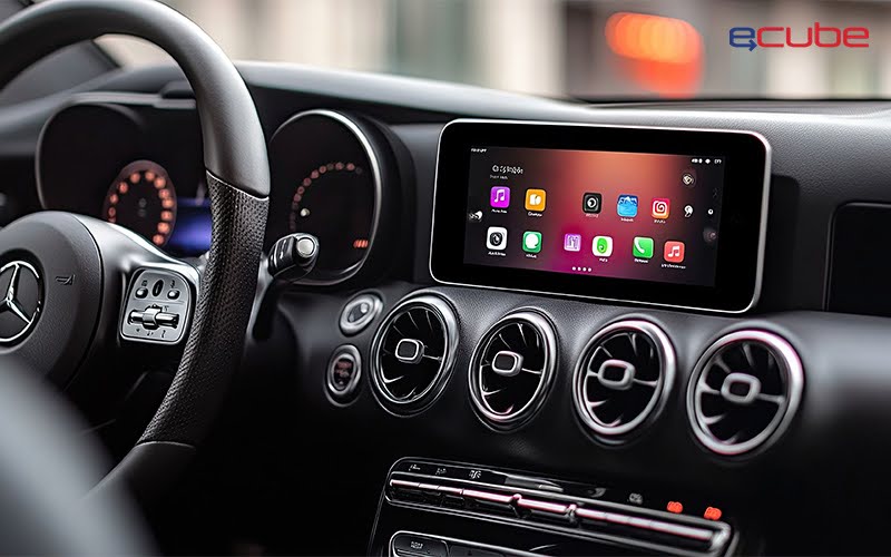 car interior showing car play